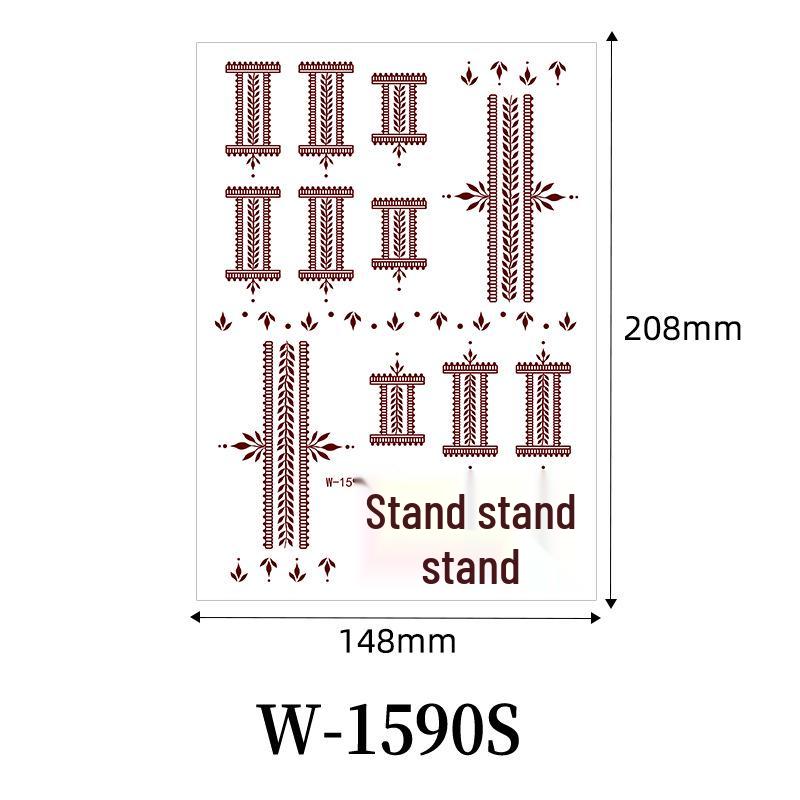 Zhengxiang 2025 Waterproof Brown Floral Lace Henna Tattoo Sticker