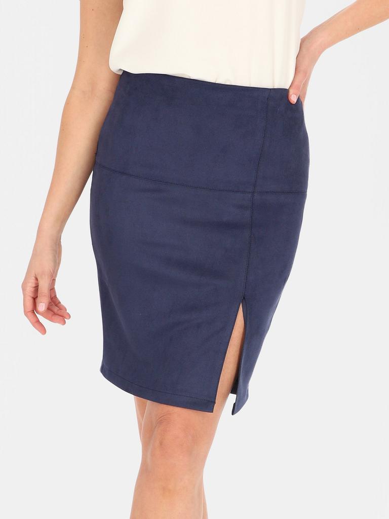 WOMEN' SUEDE SKIRT, ABOVE-KNEE LENGTH