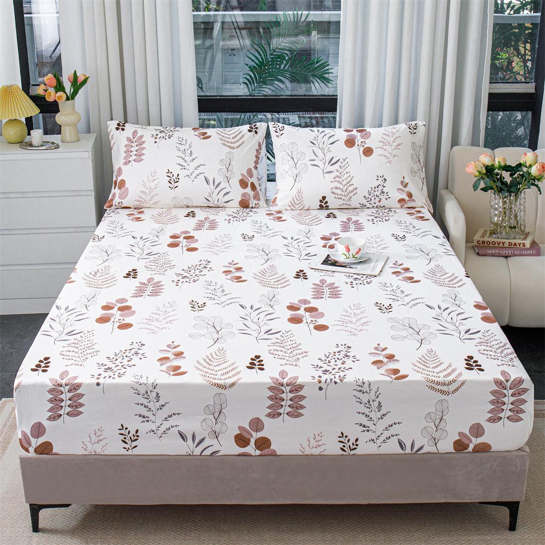 

Комплект простыней Queen King с глубоким карманом и цветочным принтом, 3 шт. Мягкие простыни из микрофибры Queen с глубоким карманом, устойчивые к выцветанию простыни и наволочки 180x200+25cm+2 pillowases