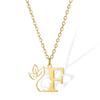 Stainless Steel Floral English Alphabet Necklace - Women's Unique Clavicle Chain