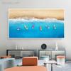 Vue Aérienne de Paysage Marin Tableaux Muraux Plage de Sable Peinture sur Toile Art Mural Affiche et Impressions de Paysage pour Décor de Salon