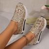 Women's Low-top Sneakers With Shiny Mesh, Breathable Fabric, EVA Sole, All-season Casual Sports Shoes