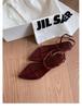 Fashion Sandals for Women in Summer 2025 Pointed Straight Thin Strap with Exposed Toe Buckle Sandals for Women  Sandalias De Mujer