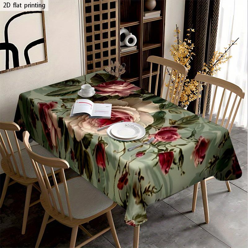 1pc Tablecloth Soft Fashionable Aesthetic Vintage Floral Pattern Table Cover, Machine Washable And Easy to Clean, Dining Table Coffee Table Book Table