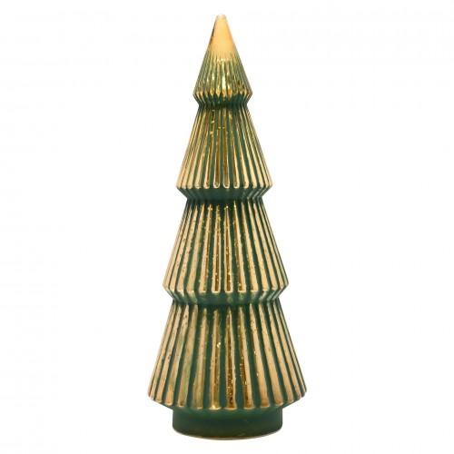 Green Crackle Effect Glass LED Christmas Tree Large