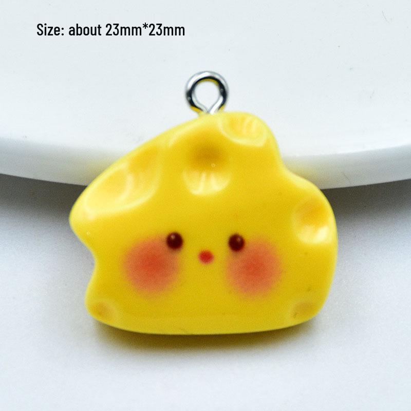 Resin Cartoon Rabbit Cheesecake Keychain Pendant