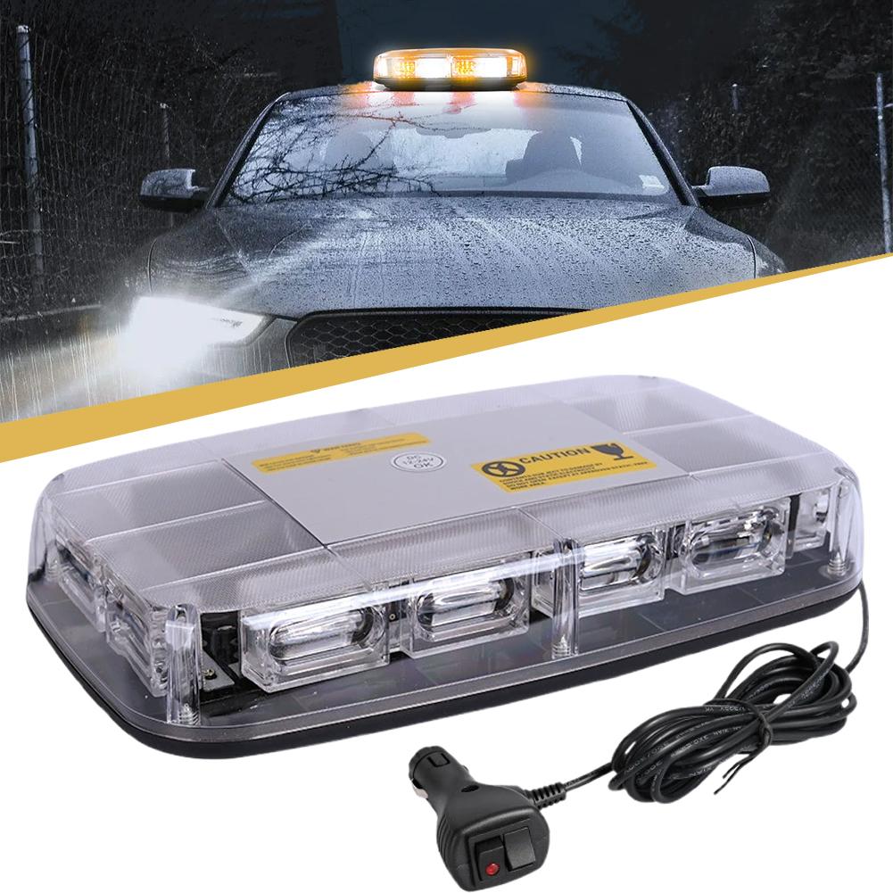 Car Emergency Signal Lamp Yellow 48LED Roof Top Strobe Lights Safety Warning Flashing Light Beacon For 12V 24V Car Trucks F5K1