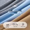 Langdeng Men's Lapel Long-Sleeve Business Polo Shirt