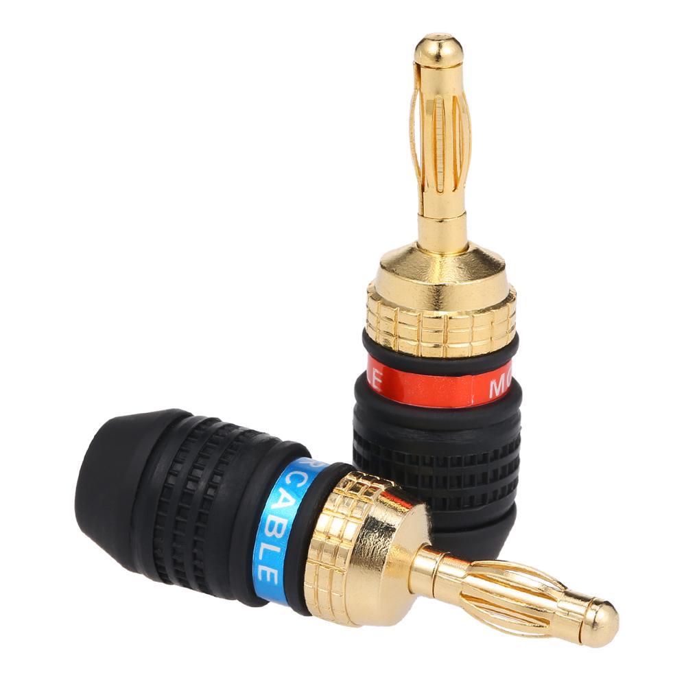 Banana Plug Red & Black Connector Speaker Corrosion-Resistant Banana Connector Left and Right Channels for Video Amplifier Speaker Cable