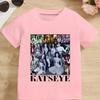 KATSEYE Printed T-shirt for Kids Funny Fans Gift Girls Summer Short Sleeve T-shirt Child Harajuku Streetwear Y2k Tops Polyester Tee