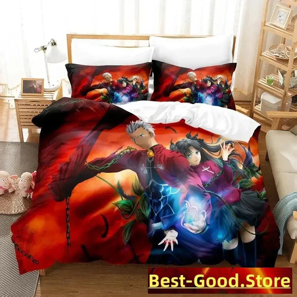3D Print Anime FateStay Night Unlimited Blade Works Bed Set Duvet Cover Pillowcase Bedding Set Bed Linen Sheet Quilt Cover Full