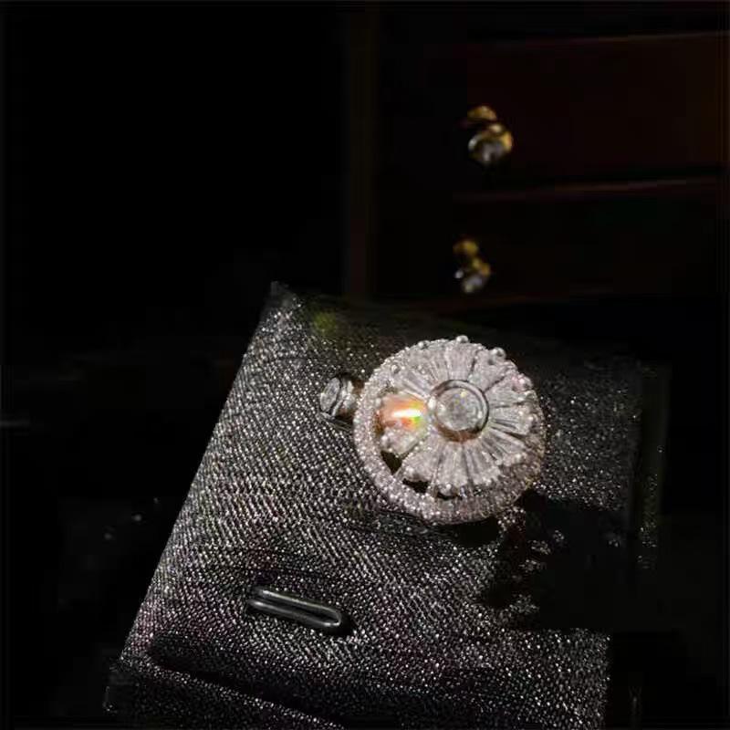 Japanese-Korean Shiny Zirconia Necklace, Earrings, and Ring Set for Women