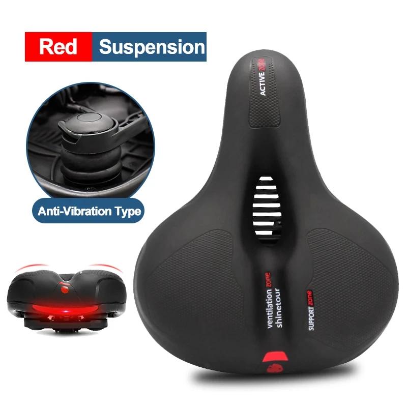 Bike Saddle Mountain Bike Seat Breathable Comfortable Bicycle Seat PU Leather Gel Filled Shockproof Men Women Bicycle Saddle