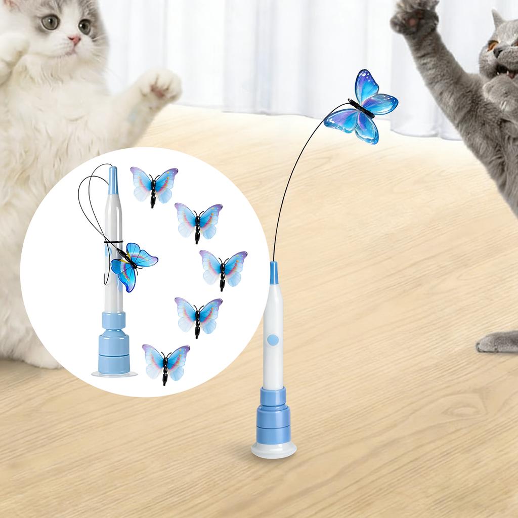 Safe and Durability Cats Teaser 2 in 1 Handheld or Suction Cup Play Battery Operated for Interactively Fun
