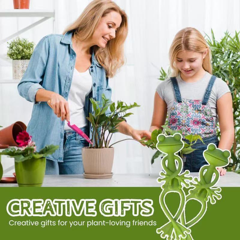 Creative Frog Plant Stand Cute Frog Flower Pot Hugger Plant Climbing Fixture Clips Planter Stake Decor Garden Climbing Branch