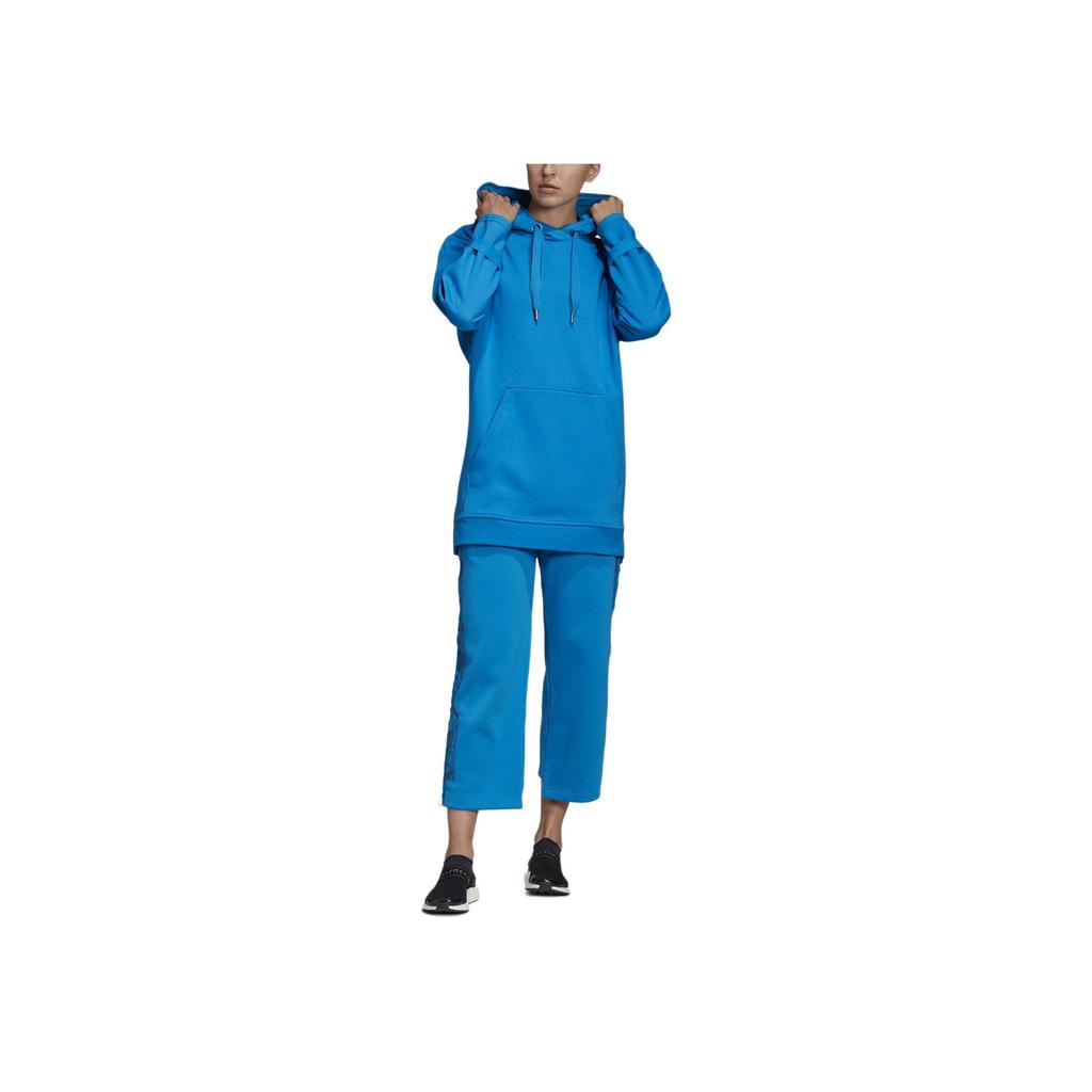 Adidas Casual Solid Color Hooded Long Sleeve Sweatshirt Women Sweatshirt Blue DT9221