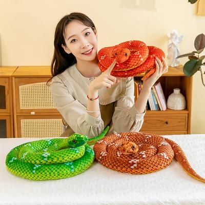 80-210 см реалістична плюшева лялька зі змією-пітоном, м'яка м'яка іграшка для рептилій для дітей і дорослих