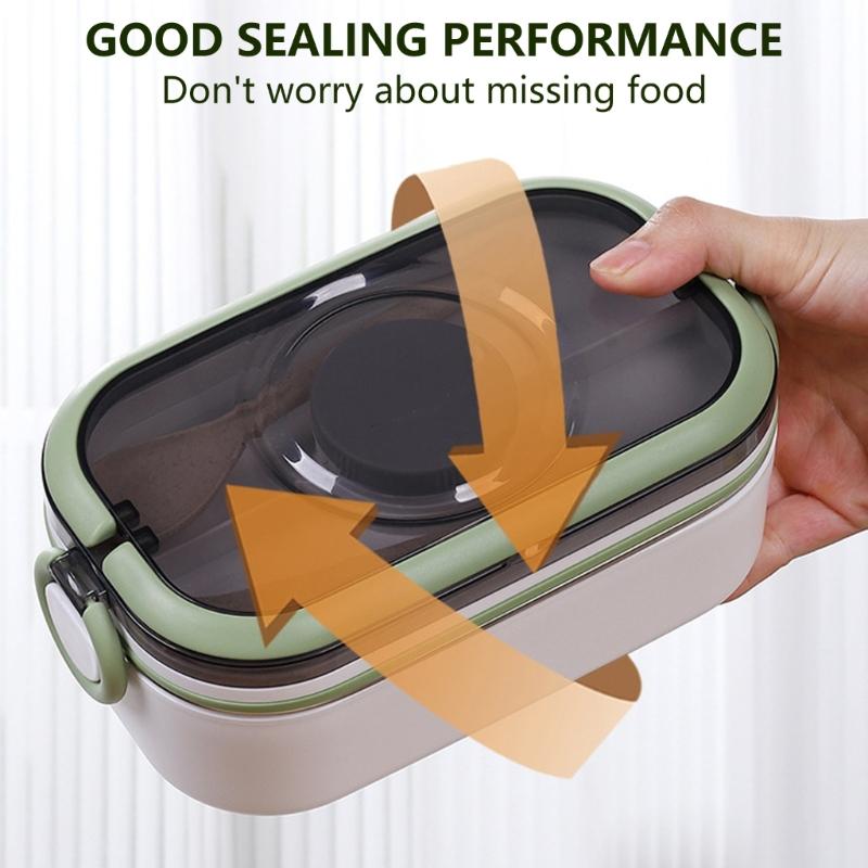 Office Ready Stainless Steel Lunch Box Large Capacity Lunch Container Set with Accessories for Work and School Meals