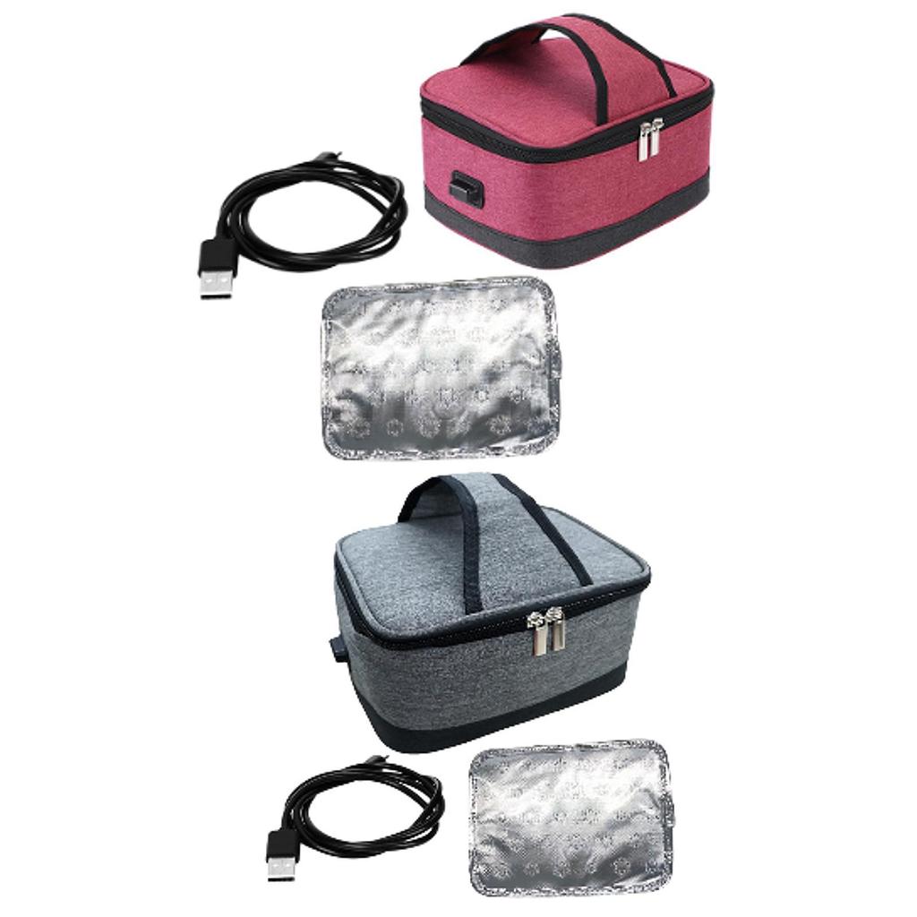 Heated Lunch Box with Zipper Electric Heating Bag for Travel Office Camping