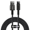Mocny Kabel USB USBC Złoty Wolframowy 480Mbs 100W 2m Czarny