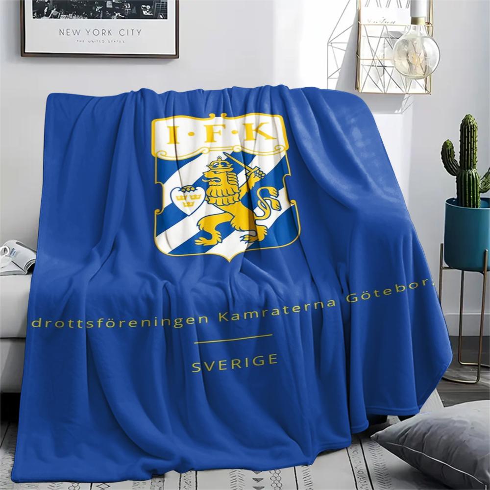 1PC IFK Göteborg Print Flannel Blanket, High quality Comfortable for All Seasons, Home Decor, Warmth and Comfort, Perfect for Christmas Gifts