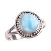Natural Republic Larimar Gemstone 925 Sterling Silver Jewelry Ring Size 8.5 B9j62