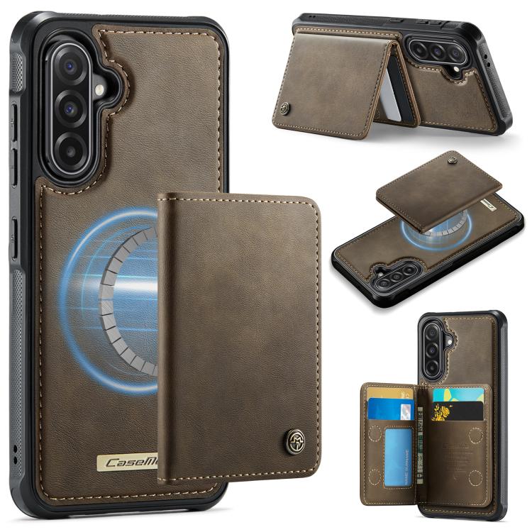 CaseMe Me80 Magnetic RFID Wallet Phone Case For Samsung Galaxy S24 FE 5G, Detachable Multi Card Slot Kickstand Anti-Theft Cover
