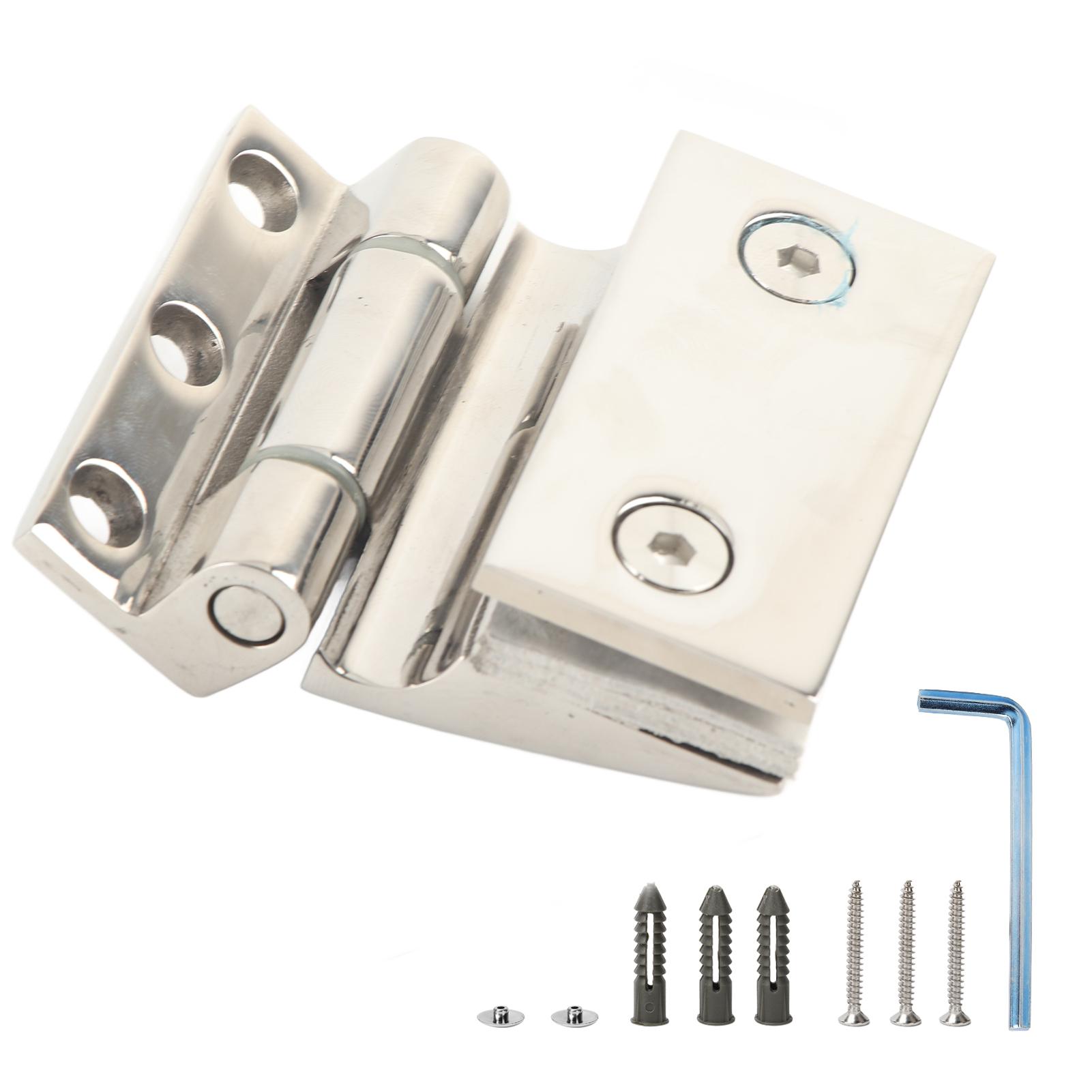 

Curved SingleSided Hinge Stainless Steel Bathroom Hinge for Tempered 812mm Glass Door