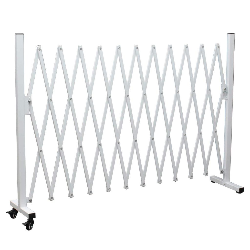 Almax Aluminum Telescopic Fence with Casters 1m High X 3m 1 Unit (White), Wide, QXG1030NWT,