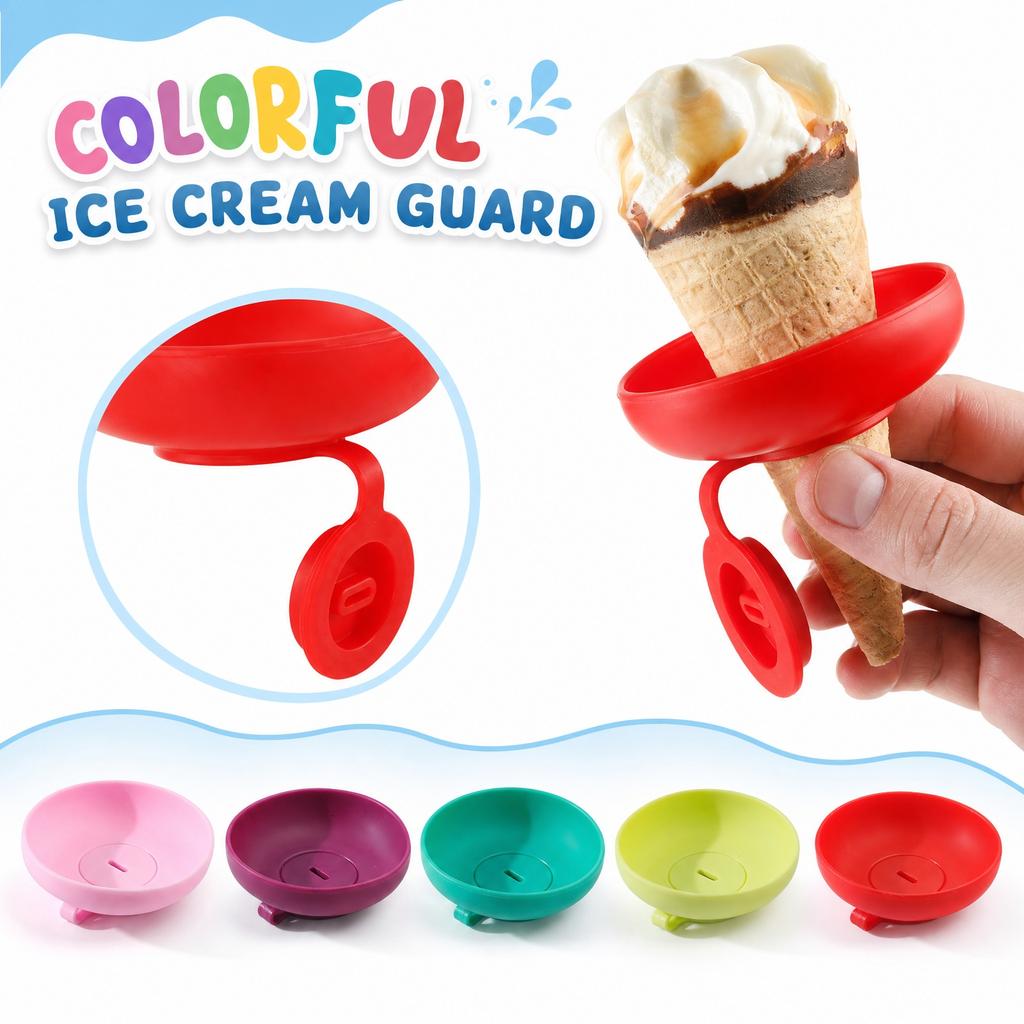 Silikon-Eiscremehalter für Kinder Eis am Stiel Ständer Auslaufsicherer Eiswaffel-Tropfenfänger Silikon-Eiswaffelhalter