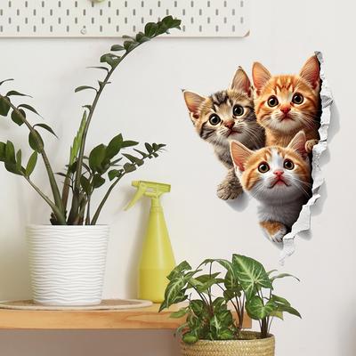Creative Wall-breaking Cat Bedroom Living Room Home Background Decoration Wall Sticker