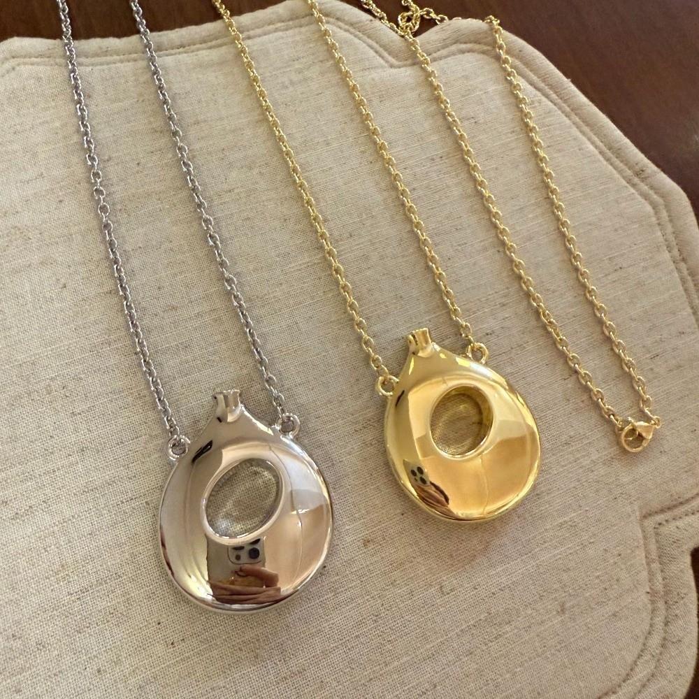 Leather Rope Long Sweater Chain Korean-Style Chain Necklaces Vintage Vase Pendant Necklace