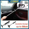 Car Rearview Mirror Wiper Stainless Steel Telescopic Retractable Layered Brush Head Window Wash Cleaning Brush Handheld Wiper