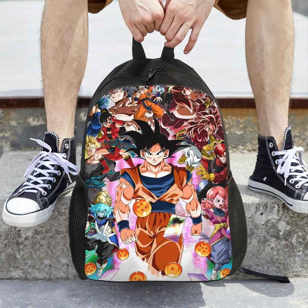 Dragon Ball Z Cartoon Rucksack für Männer Frauen Mode Schüler Tagesrucksack DBZ Goku Laptop Computer Umhängetasche Leicht