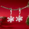 Christmas Shiny Zircon Imitation Pearl Snowflake Drop Earrings Elegant Snow Flower Earrings Holiday Jewelry Gifts For Women Men