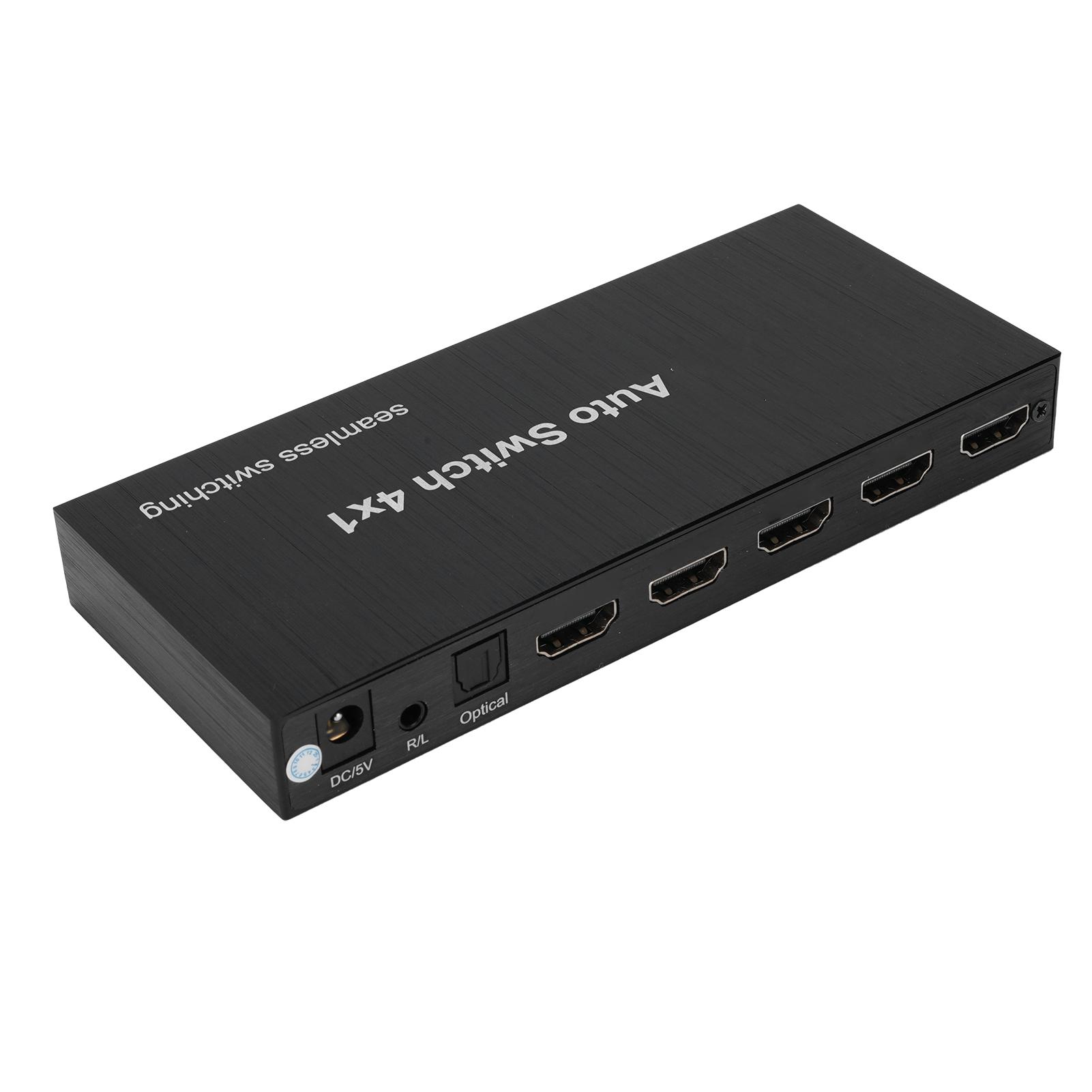 

Мультимедийный интерфейс HD 1080p 4x1 коммутатор с извлечением звука 4 порта 4 в 1 выход HD мультимедиа EU Plug