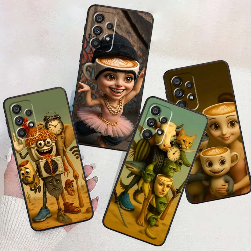 AI Shanhaijing Illustration For Samsung A41 A35 A34 A33 A32 A25 A24 A23 A21s A06 A05 A04 A03 Note 10 20 Ultra 5G Black Case