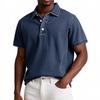 Herren schlichtes kurzärmeliges Polohemd im Vintage-Stil mit Kragen