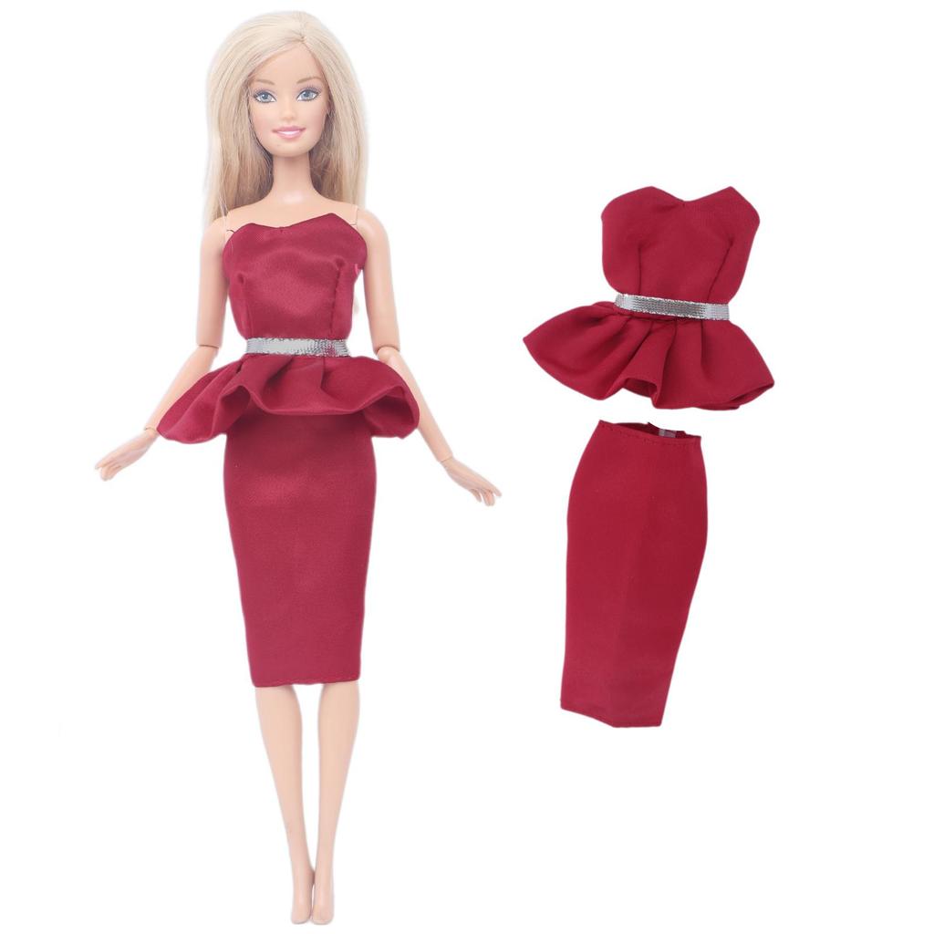 1/6 Puppenoutfit Mode Mädchen Mini Kleid Rock Kleid Hose Kleidung für 30cm Puppe 11,5 Zoll Geschenkset Mädchenspielzeug