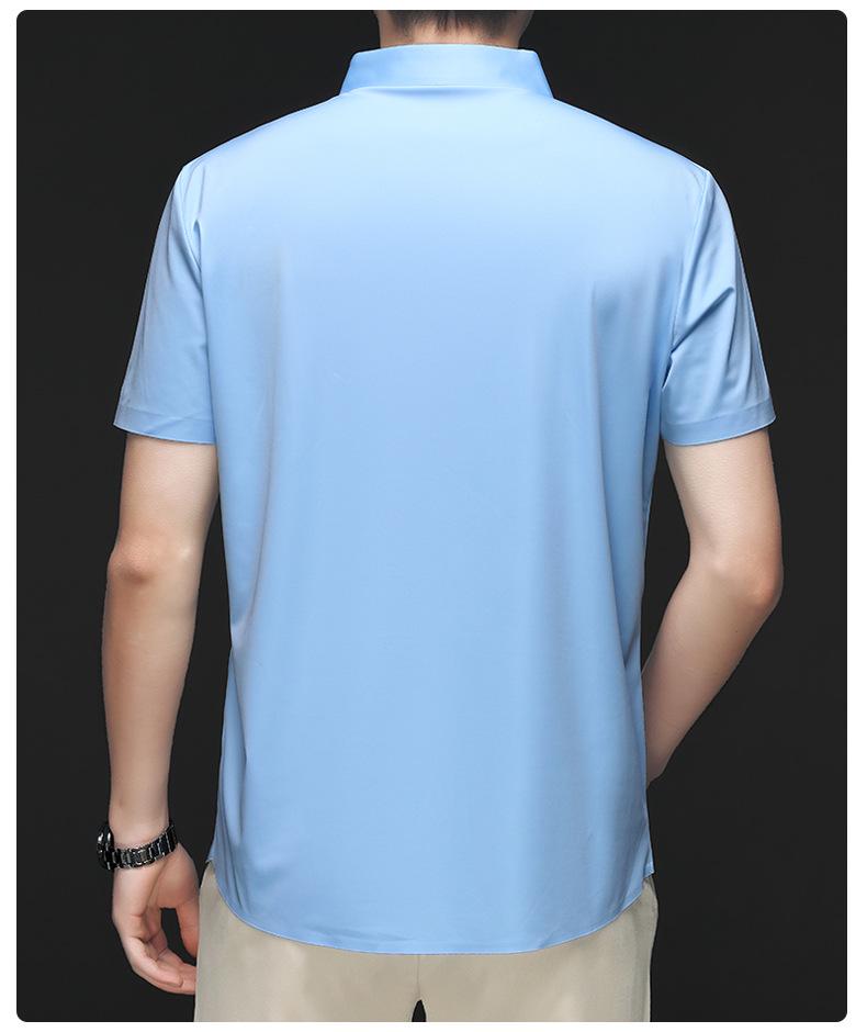Men's Summer Ice Silk Non-Iron Short-Sleeve Business Shirt