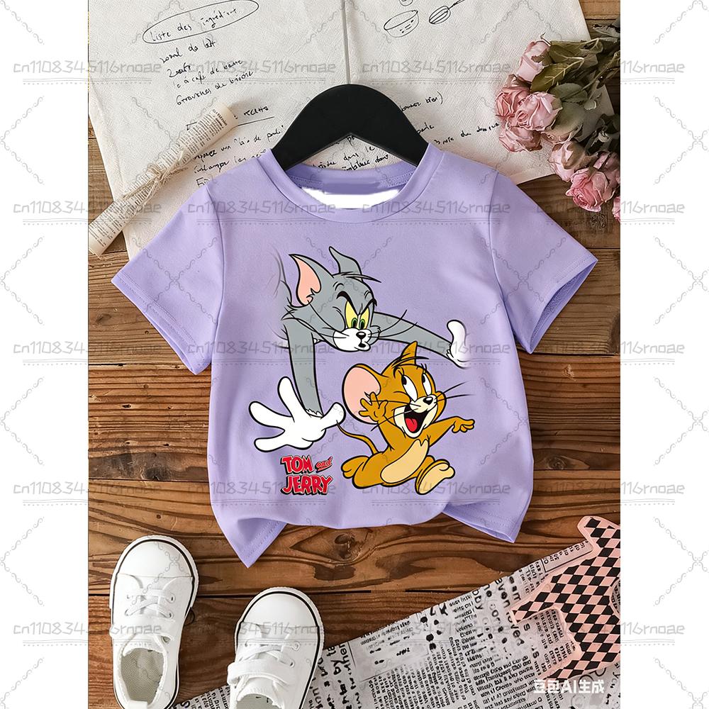 Cartoon Pattern Print Cute Children's Casual Top Fashionable Sports T-shirt Summer