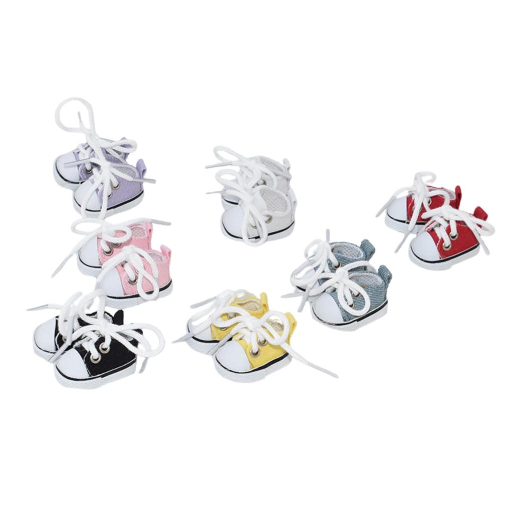 AXLUCE Plüschtier - Schuhe - Plüschkleidung - 10cm Segeltuchschuhe All Star Puppe (Schwarz)