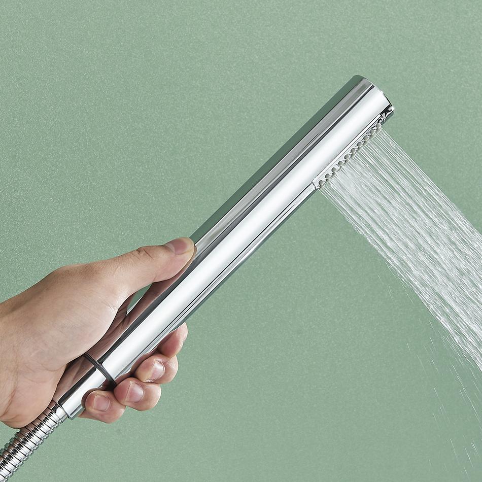 Bathtub Faucet Brass Wall Mounted Bathroom Shower Mixer Tap Single Handle Waterfall Mixing Spout Full Shower Set For Toilet