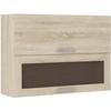 High Glass Unit with 2 Tilting Doors - L 80 X D 31.6 X H 72 - Sonoma Oak Decor - LASSEN