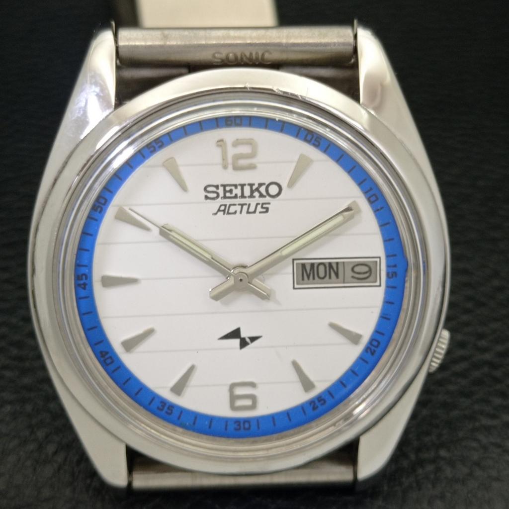 USED VINTAGE SEIKO ACTUS AUTOMATIC 7009A JAPAN MENS WHITE DIAL WATCH a433677-2 R118-a433677