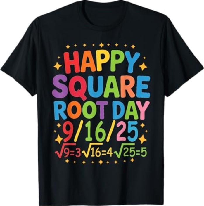 Cool Retro Happy Square Root Day Number Joke T-Shirt Unisex T-Shirt M