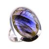 Natural Labradorite Gemstone 925 Solid Sterling Silver Jewelry Ring Size 7 Y1l94