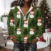 Women's Long Sleeve Christmas Print Hoodie Pullover Top with