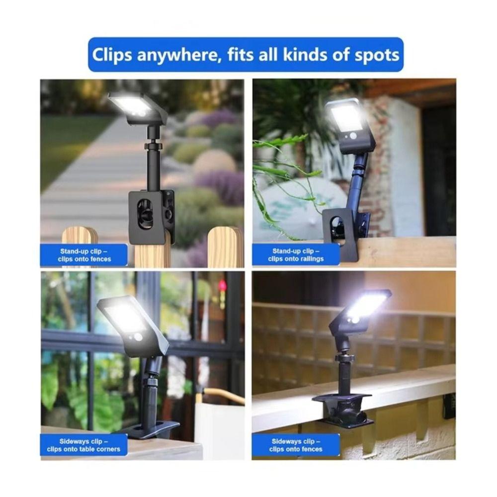 Waterproof Solar Outdoor Lights 60 LED Auto on/Off Clip-On Outdoor Lights 4 Modes Vertically Adjustable Garden Lights
