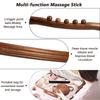 1pc Guasha Wood Massage Stick Tools, 5 Beads Back Massage Roller Stick, Lymphatic Drainage Massager for Body Shaping